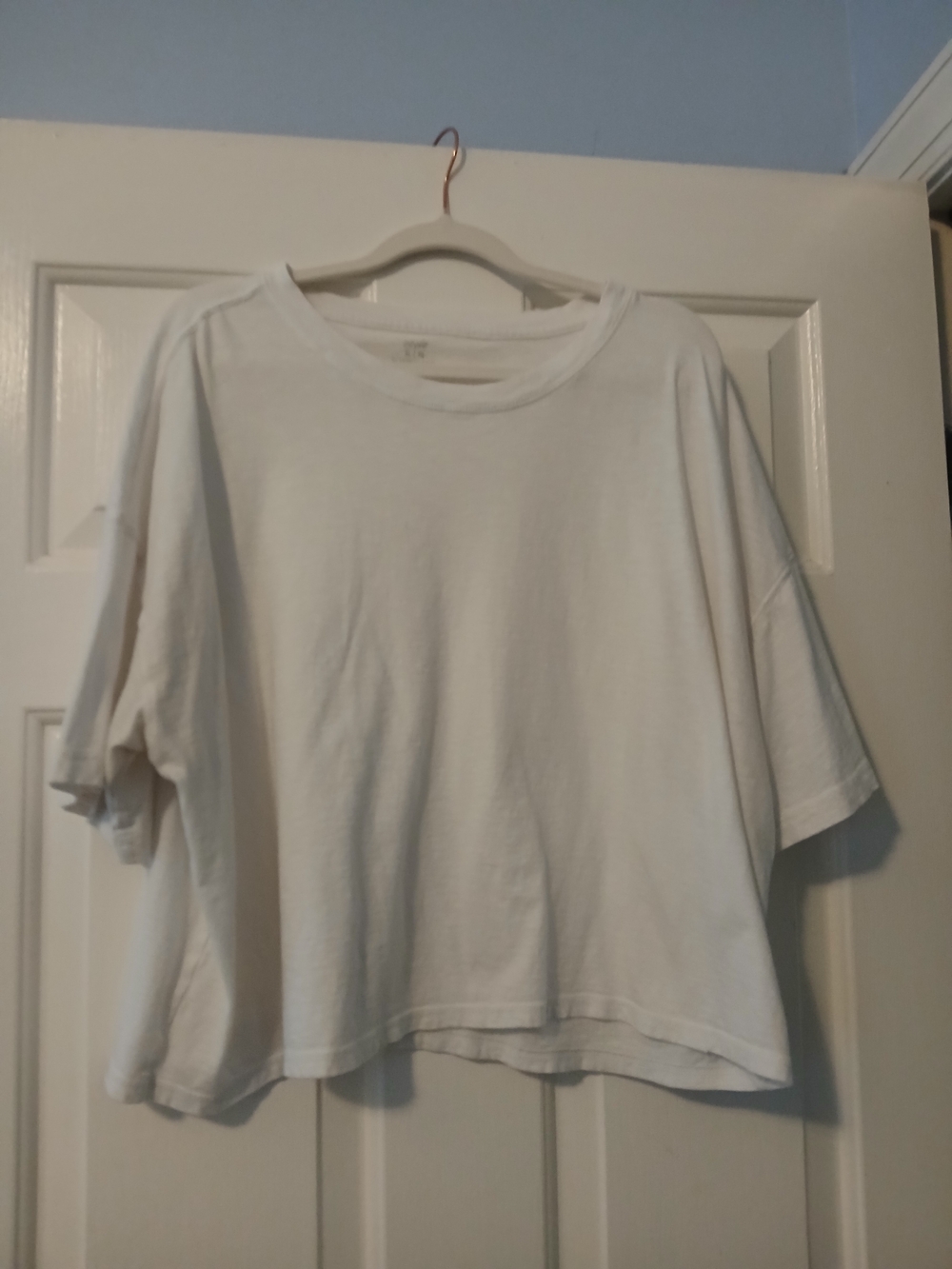 aerie White Cropped Boxy Tee - Short Sleeve